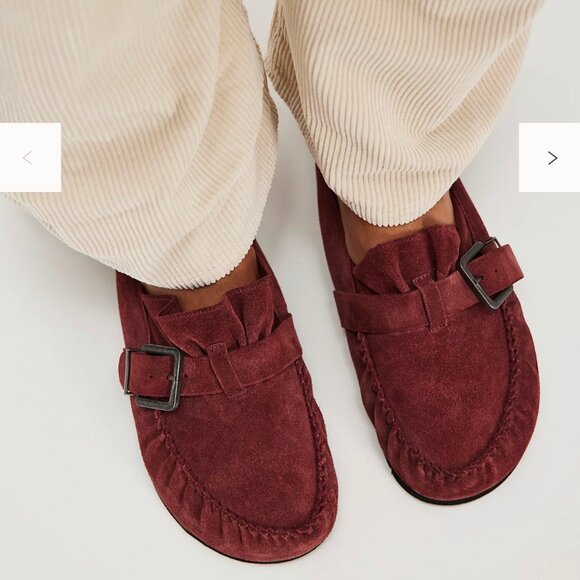 Free People Studded After Riding Mules Suede Slip-On Red Rust Size 10 NEW - Picture 11 of 11